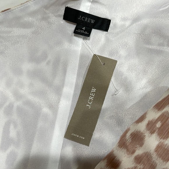 Nwt J.Crew Italian Leopard Ikat One Shoulder Ruffle Dress SZ 4 - Picture 7 of 9